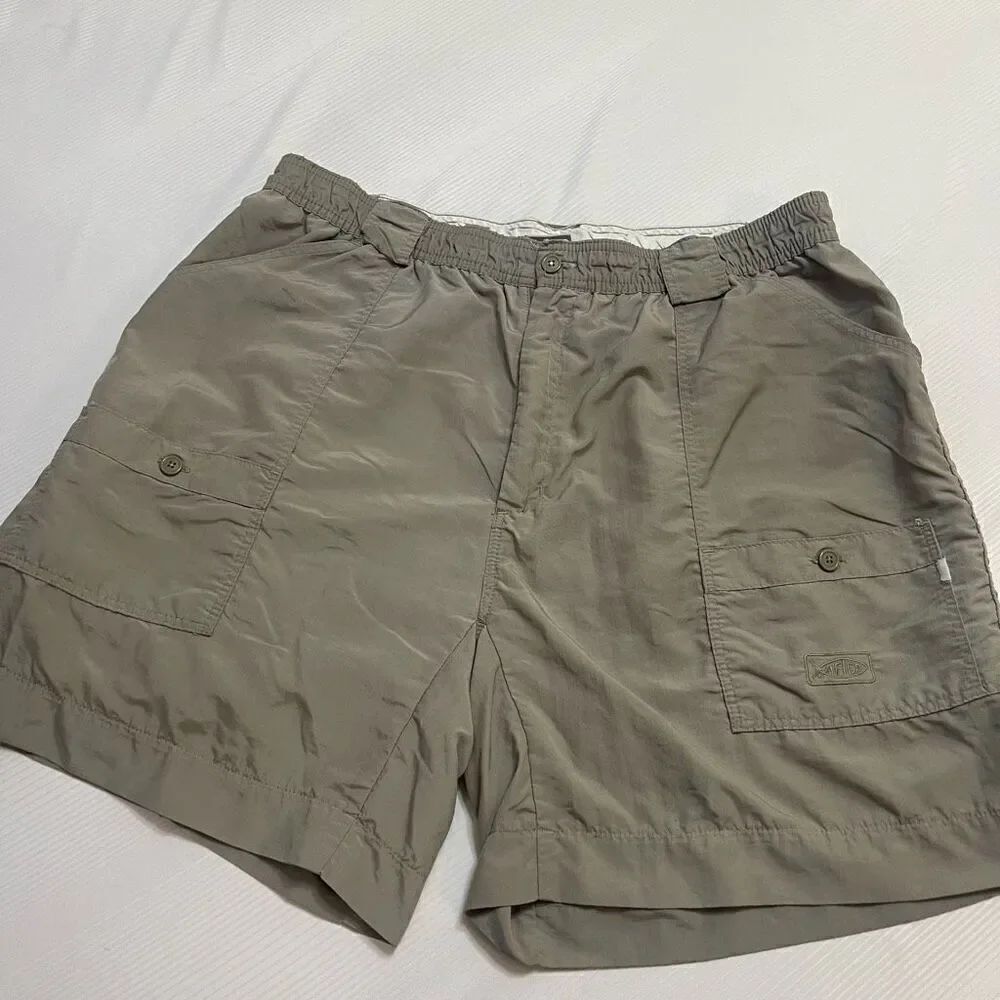 AFTCO Men’s Fish Fishing Dark Olive Vintage Shorts Size 42